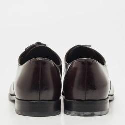 Prada Burgundy Leather Lace Up Brogue Oxford Size 42