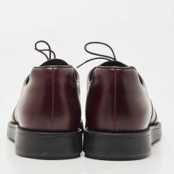 Prada Burgundy Brogue Leather Lace Up Oxfords Size 42