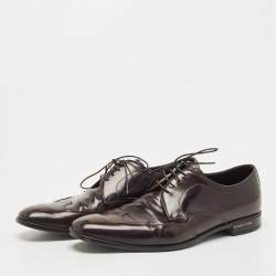 Prada Burgundy Leather Lace Up Derby Size 42