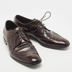Prada Burgundy Leather Lace Up Derby Size 42