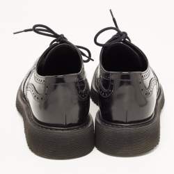 Pre Owned Prada Black Brogue Leather Lace Up Derby Size 42.5