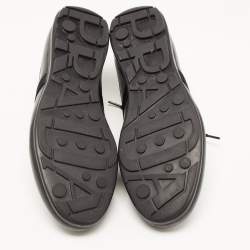 Prada Sports Black Leather and Fabric Low Top Sneakers Size 42
