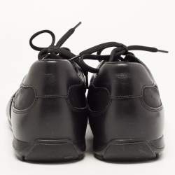 Prada Sports Black Leather and Fabric Low Top Sneakers Size 42