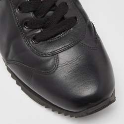 Pre Owned Prada Sport Black Leather Lace Up Low Top Sneakers Size 42