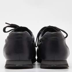 Pre Owned Prada Sport Black Leather Lace Up Low Top Sneakers Size 42