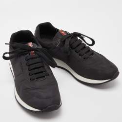 Pre Owned Prada Sport Black Nylon Low-Top Sneakers Size 41.5