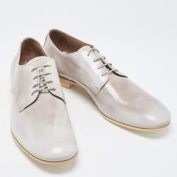 Prada Grey Patent Leather Lace Up Oxfords Size 43