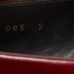 Prada Burgundy Patent Leather Slip On Loafers Size 43