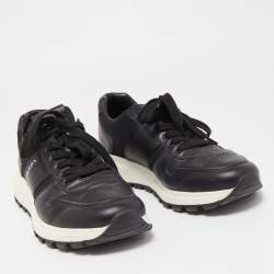 Prada Black Leather and Mesh Prax 01 Sneakers Size 40