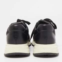 Prada Black Leather and Mesh Prax 01 Sneakers Size 40