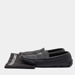 Prada Black Leather Slip On Loafers Size 41 