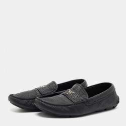 Prada Black Leather Slip On Loafers Size 41 