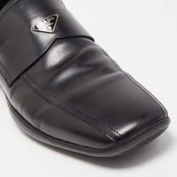Pre Owned Prada Black Leather Dress Loafers Size 46