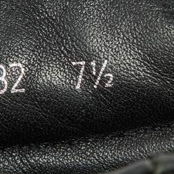 Prada Black Leather and Canvas High Top Sneakers Size 41