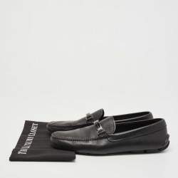 Prada Black Leather Slip On Loafers Size 42