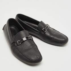 Prada Black Leather Slip On Loafers Size 42