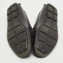Prada Black Leather Slip On Loafers Size 42
