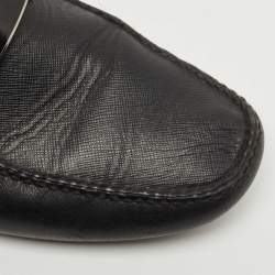 Prada Black Leather Slip On Loafers Size 42