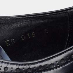 Pre Owned Prada Black/Navy Blue Patent Leather Brogue Oxford Sneakers Size 39