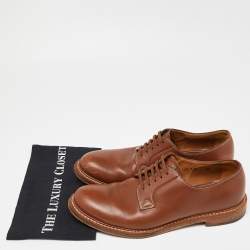 Pre Owned Prada Brown Leather Lace Up Derby Size 43.5