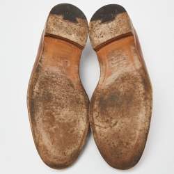 Pre Owned Prada Brown Leather Lace Up Derby Size 43.5