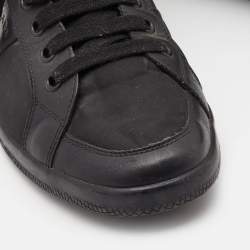 Pre Owned Prada Black Leather and Nyon Low Top Sneakers Size 44