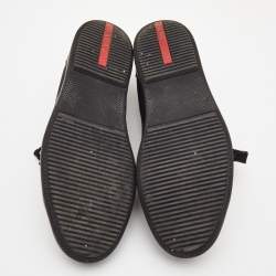 Pre Owned Prada Black Leather and Nyon Low Top Sneakers Size 44