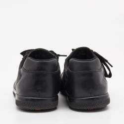 Pre Owned Prada Black Leather and Nyon Low Top Sneakers Size 44