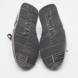 Pre Owned Prada Sport Navy Blue Leather Brogue-Oxford Sneakers Size 43.5