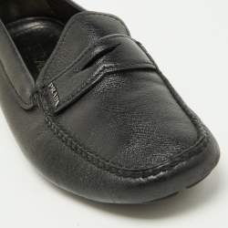 Prada Black Saffiano Leather Penny Loafers Size 40.5