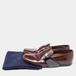 Prada Brown Leather Slip On Loafers Size 42