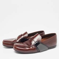 Prada Brown Leather Slip On Loafers Size 42