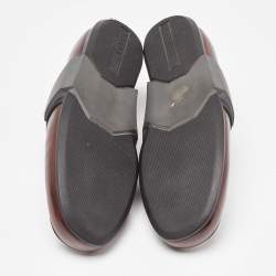Prada Brown Leather Slip On Loafers Size 42