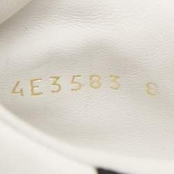Prada White/Black Leather Macro Low Top Sneakers Size 42