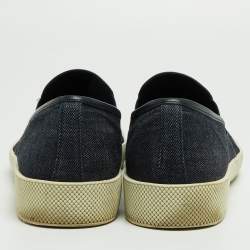 Prada Navy Blue Denim Slip On Sneakers Size 45