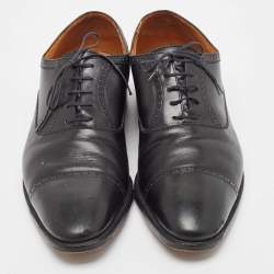 Pre Owned Prada Black Leather Lace Up Oxfords Size 43