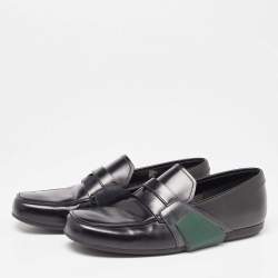 Prada Black Leather Slip On Loafers Size 42