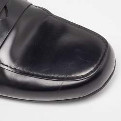 Prada Black Leather Slip On Loafers Size 42