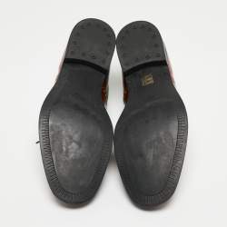Prada Tricolor Brogue Leather and Mesh Lace Up Oxfords Size 45