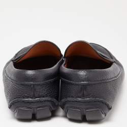 Pre Owned Prada Navy Blue Leather Penny Loafers Size 40.5 