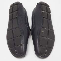 Pre Owned Prada Navy Blue Leather Penny Loafers Size 40.5 