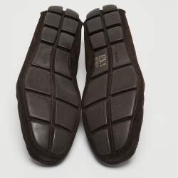Prada Brown Suede Slip On Loafers Size 43