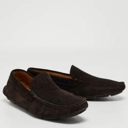 Prada Brown Suede Slip On Loafers Size 43