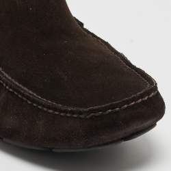 Prada Brown Suede Slip On Loafers Size 43