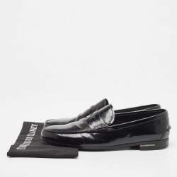 Pre Owned Prada Black Leather Slip On Loafers Size 42.5