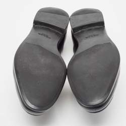 Pre Owned Prada Black Leather Slip On Loafers Size 42.5