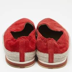 Prada Sport Red Suede Espadrille Slip On Sneakers Size 40.5