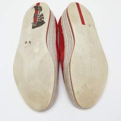 Prada Sport Red Suede Espadrille Slip On Sneakers Size 40.5
