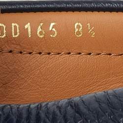 Pre Owned Prada Navy Blue Leather Penny Loafers Size 42.5