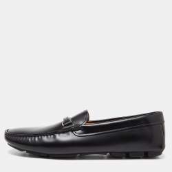 Prada Black Leather Slip On Loafers Size 42.5